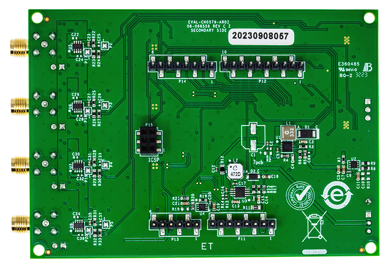 EVAL-CN0579-ARDZ Evaluation Board - Bottom View
