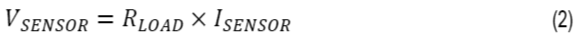 Formula for calculating the converted sensor voltage