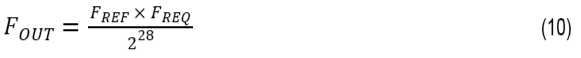 Equation for computing the output frequency