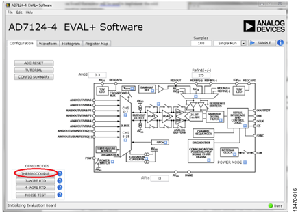 AD7124-4/AD7124-8 EVAL+ Software Main Window