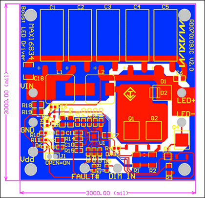 Figure 3. Layout of the LED driver