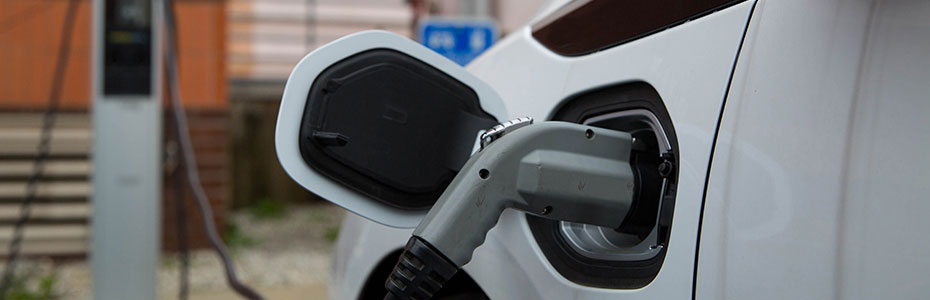 Electric car charging at public station