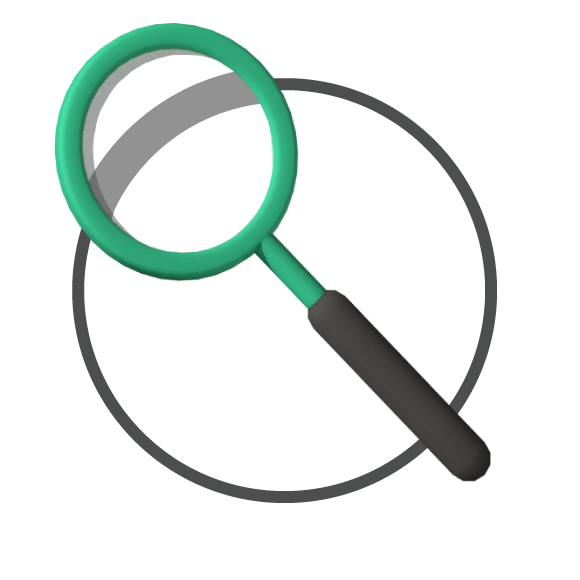 green mangifying glass icon