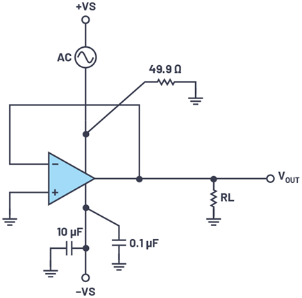 Figure 2. Example discrete PSRR test circuit.