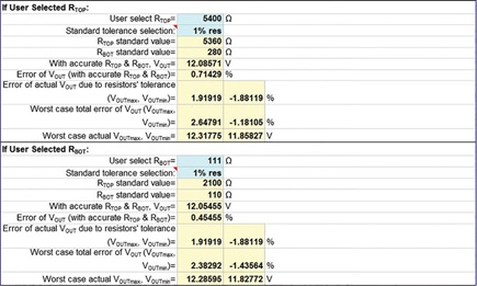 Figure 4. LTpowerCAD resistor divider tool: R<sub>TOP</sub> or R<sub>BOTTOM</sub> solver.