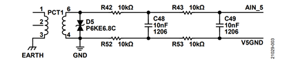 Figure 3. Protection Circuit at the Current Input Channels 