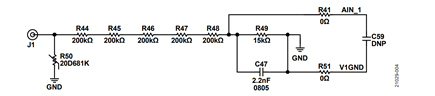 Figure 5. Protection Circuit at the Voltage Input Channels 