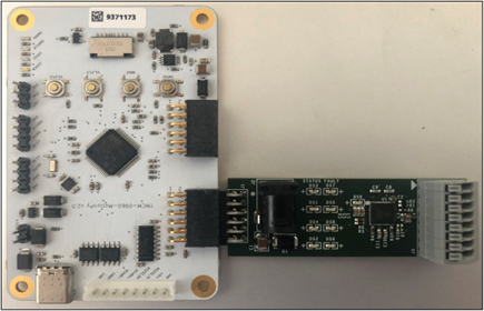 Figure 2. TMCM-0960-MotionPy V2.1 and MAX14916PMB#.