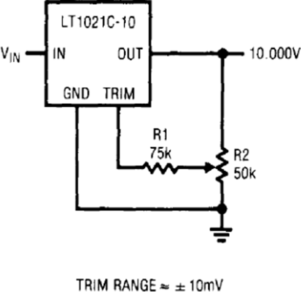 Figure 23. 10V Output, Restricted Trim Range for Improved Resolution.