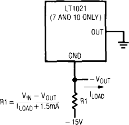 Figure 32. Shunt Mode Operation of a Series Device (LT1021-7, -10).