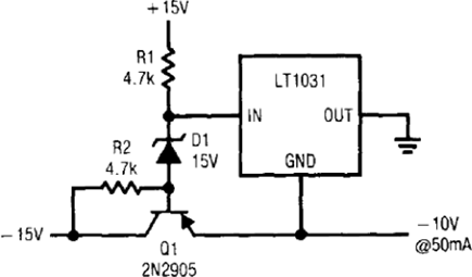 Figure 38. –10V Output, Current Boosted Reference.
