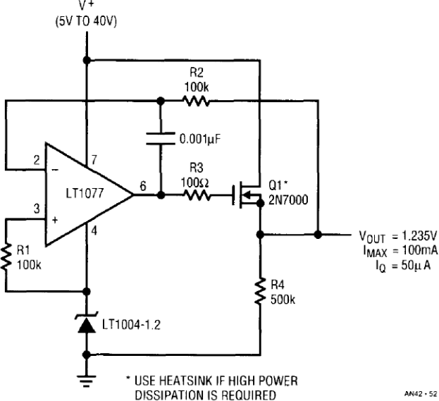 Figure 52. 1.24V Output, Micropower, Current Boosted Reference (100mA).