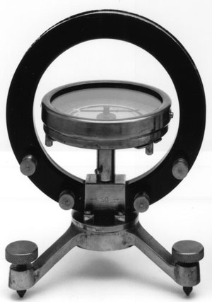 Figure B2. A Tangent Galvanometer Measures Small Currents by Indicating the Interaction Between Applied Current and the Earth's Magnetic Field. Absolute Current Value is Proportional to the Tangent of the Compass Deflection Angle (Courtesy the J. M. Williams Collection).