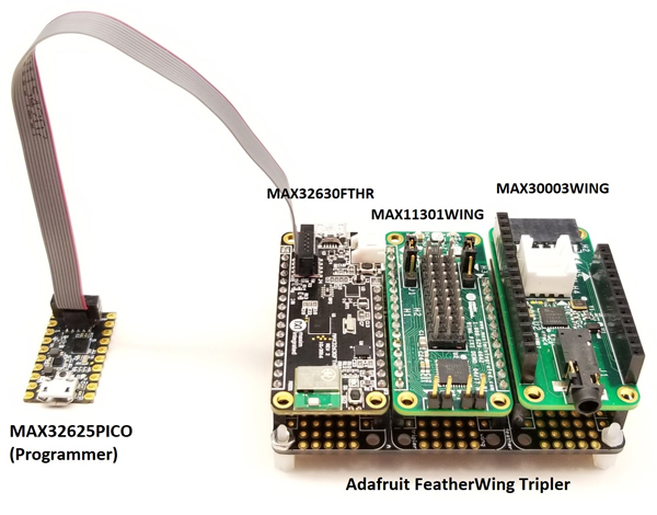 Figure 1. Overview of connections with two FeatherWings.