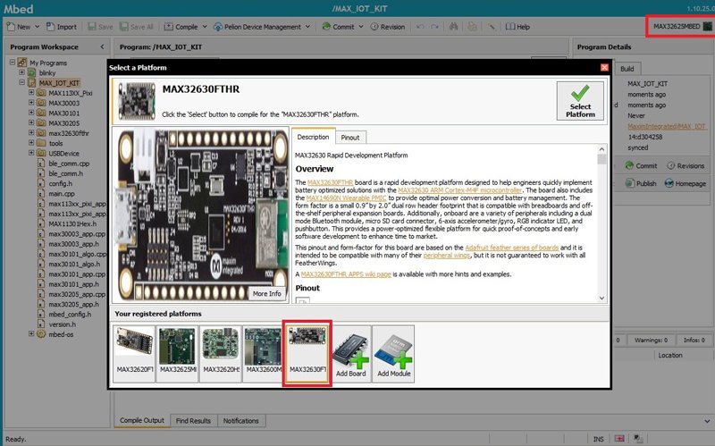 Figure 7. Select the target platform.
