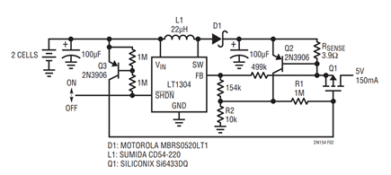Figure 2. Current Limited Boost Converter with Load Disconnect.