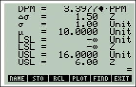 Figure 2. The Statistical Process Control Calculator display.
