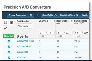 myAnalog Parametric Search