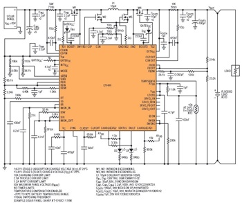 図4.鉛蓄電池の充電/ 制御機能を備えた完全な太陽電池システム