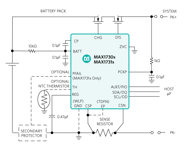 Figure 2. Fuel gauge and protection IC.
