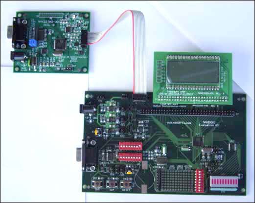 図2. MAXQ2000評価キットとJTAGボードを接続。