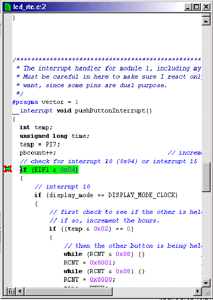 図9. IAR Embedded Workbenchでブレークポイントを押す。