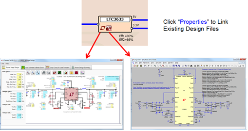 Figure 6. Linking to Exisitng LTpowerCAD & LTspice Files