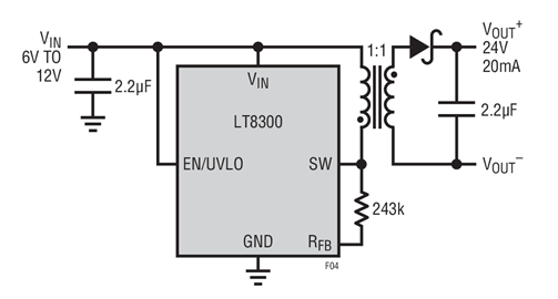 Flyback Converter Optimized for Low Standby Power (6V–12V to 24V/20mA)