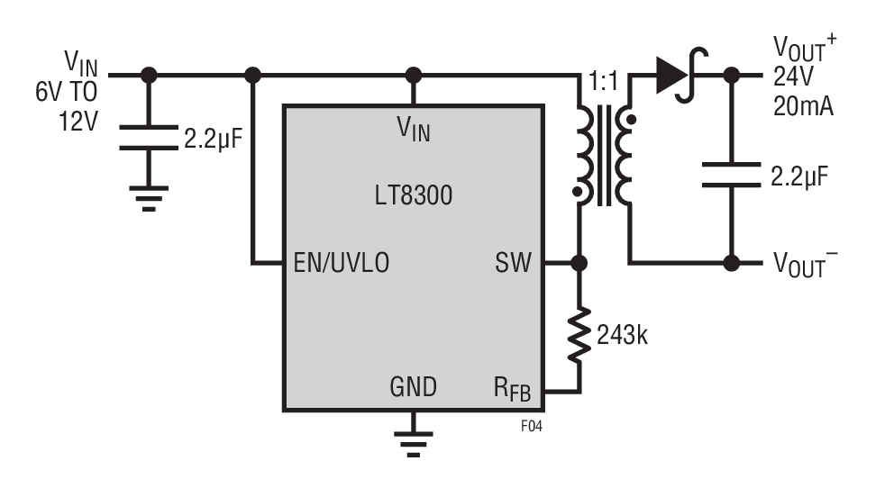 Flyback Converter Optimized for Low Standby Power (6V–12V to 24V/20mA)