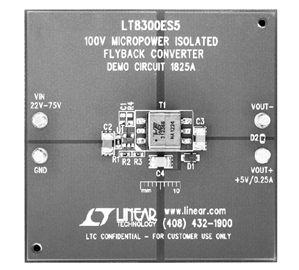 Demonstration Circuit of 22V to 75V to 5V/0.3A Converter (See Figure 1)