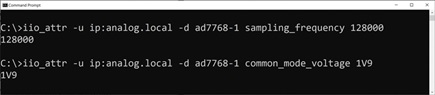 Example usage of the iio_attr part of the IIO Tools
