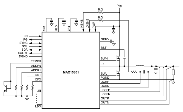 図13. MAX15301の標準動作回路