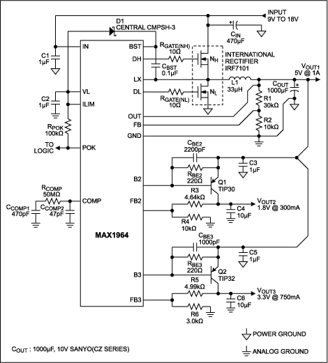 Figure 1. MAX1964 schematic.