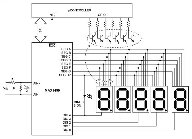 Figure 5. Complete 4¾-digit panel-meter circuit.