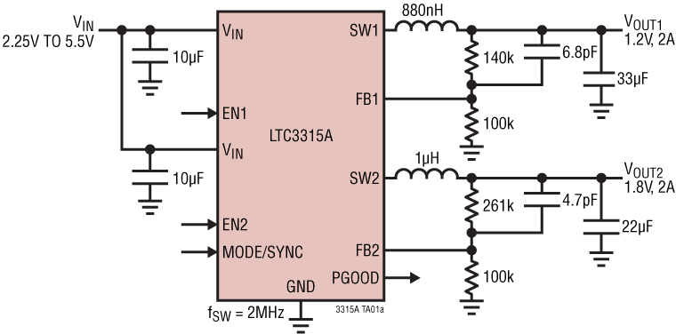 LTC3315A Application Circuit