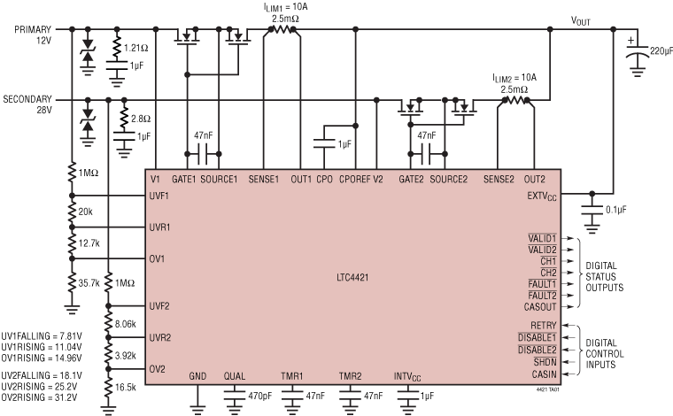 LTC4421 Application Circuit