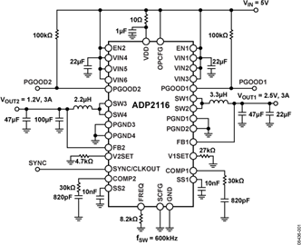 ADP2116 Typical Application Circuit diagram
