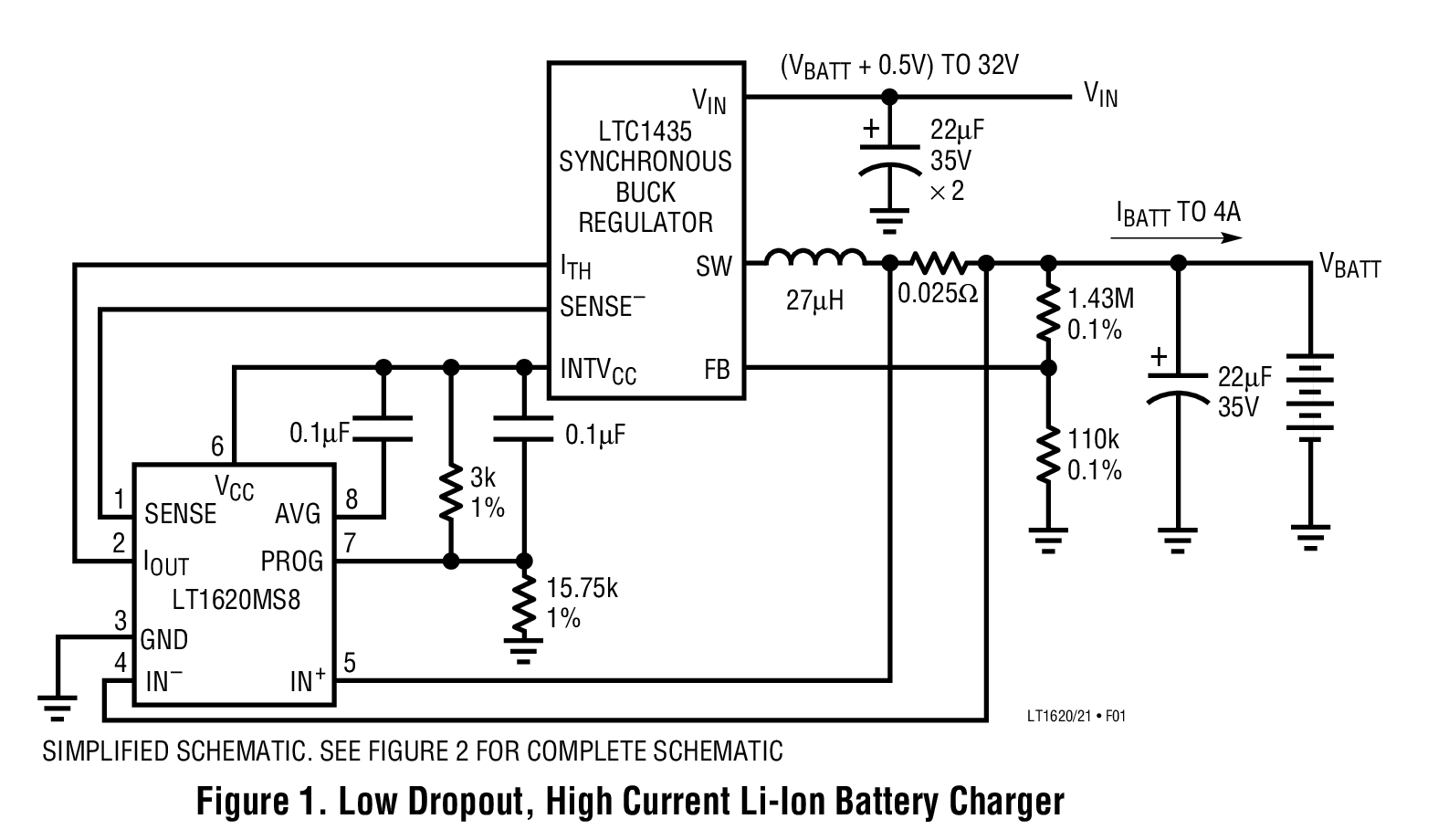 Figure 1. Low Dropout, High Current Li-Ion Battery Charger