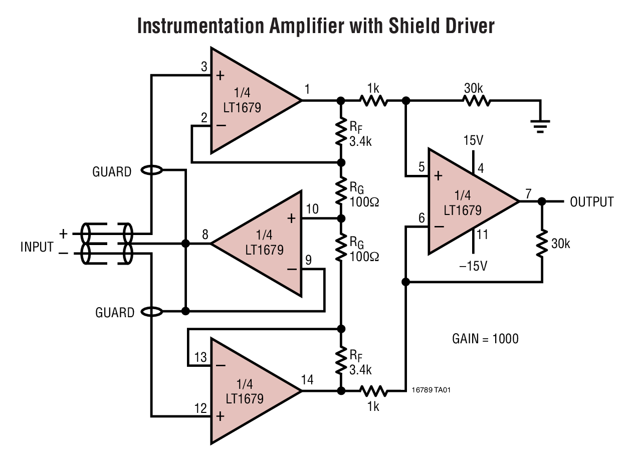 Instrumentation Amplifier with Shield Driver