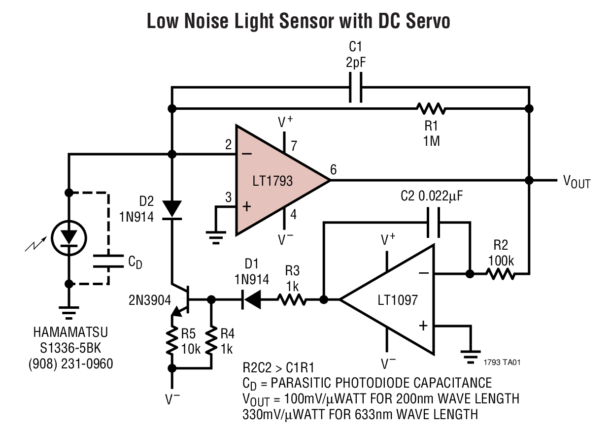Low Noise Light Sensor with DC Servo