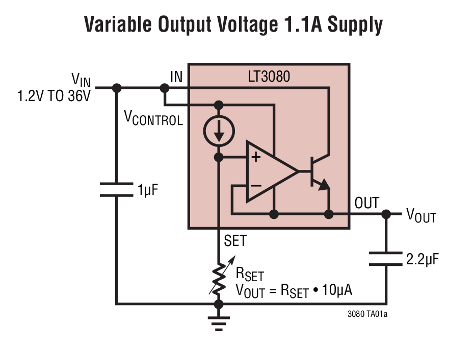 Variable Output Voltage 1.1A Supply