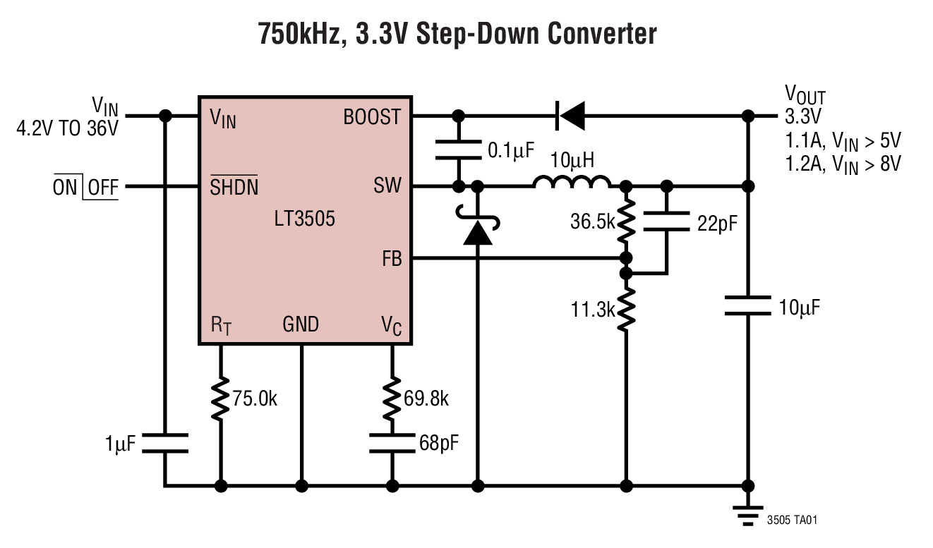750kHz, 3.3V Step-Down Converter