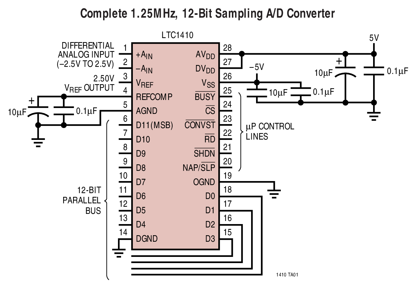 Complete 1.25MHz, 12-Bit Sampling A/D Converter