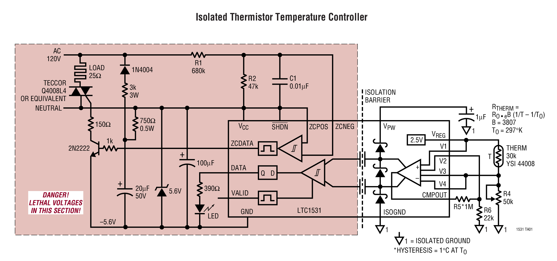 Isolated Thermistor Temperature Controller
