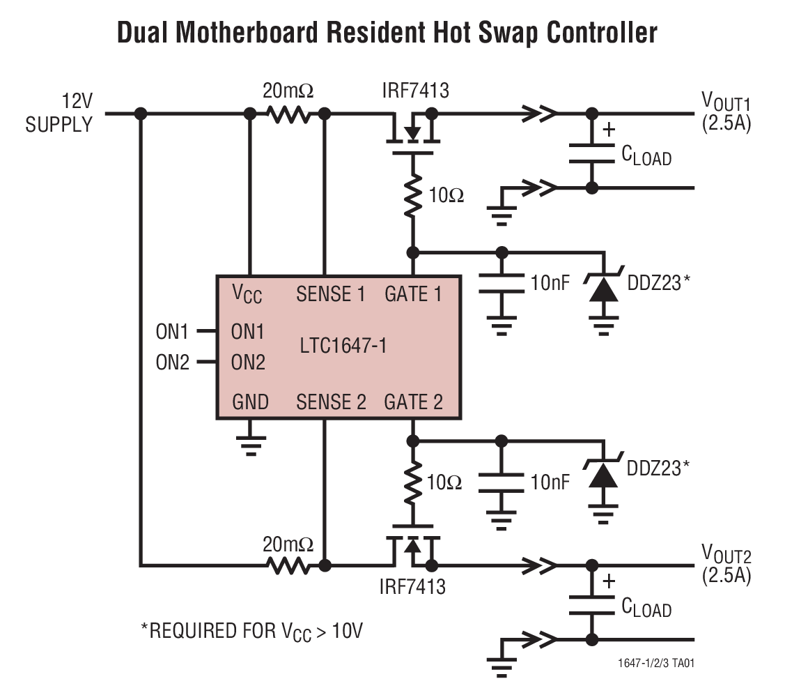 Dual Motherboard Resident Hot Swap Controller
