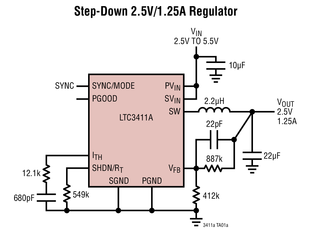 Step-Down 2.5V/1.25A Regulator