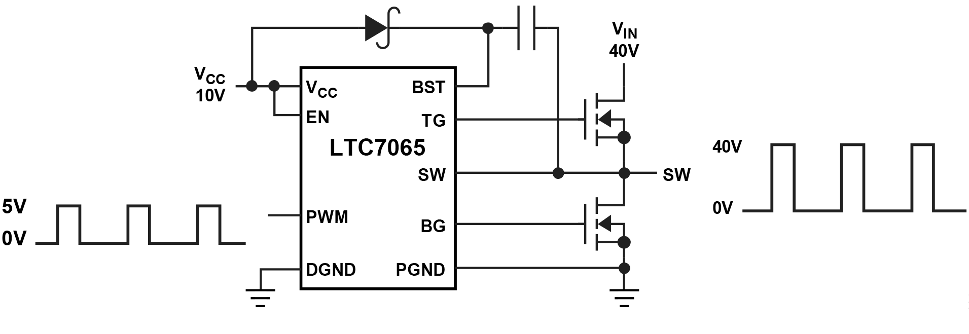 LTC7065 Typical Application Diagram