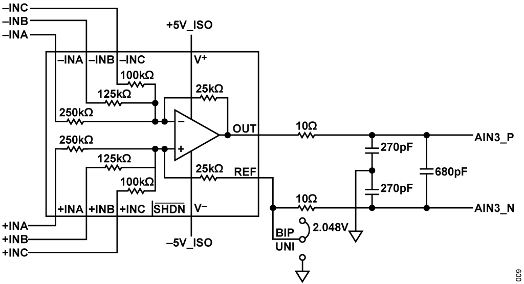 図 6. 電圧のレンジと極性の回路構成