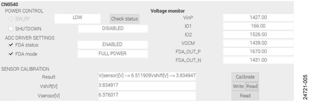 CN-0540 IIO-Oscilloscope Plugin Graphical User Interface