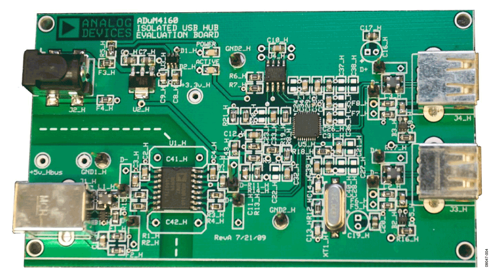 ADuM4160 Isolated USB Hub Evaluation Board